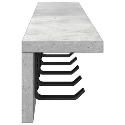 Appendiabiti a muro Grigio cemento 80 x 10.5 x 10.5 cm