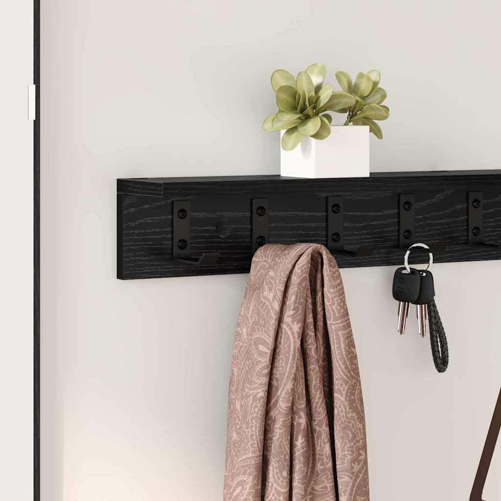 Appendiabiti a muro Rovere Nero 100 x 10,5 x 10,5 cm | homemem39