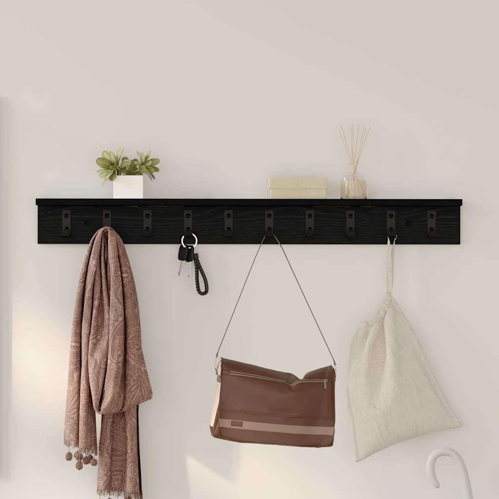 Appendiabiti a muro Rovere Nero 100 x 10,5 x 10,5 cm | homemem39