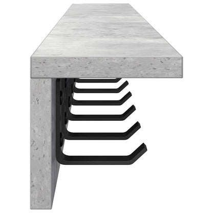 Appendiabiti a muro Grigio cemento 100 x 10.5 x 10.5 cm