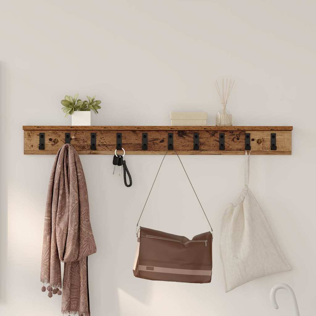 Appendiabiti a muro Legno vecchio 100 x 10,5 x 10,5 cm | homemem39