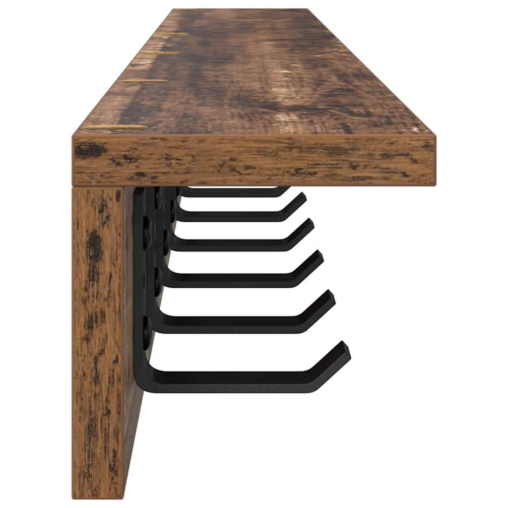 Appendiabiti a muro Legno vecchio 100 x 10,5 x 10,5 cm | homemem39