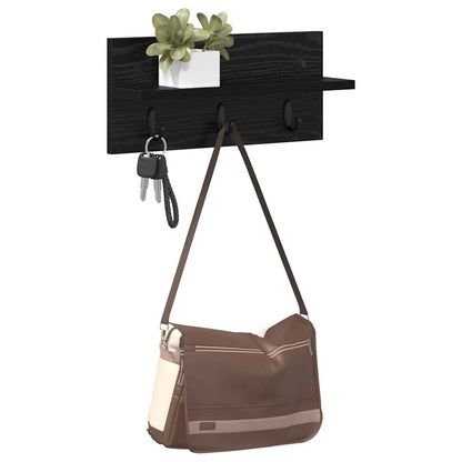 Appendiabiti a muro Rovere nero 40 x 10.5 x 18 cm
