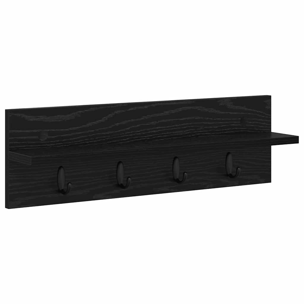 Appendiabiti a muro Rovere Nero 60 x 10,5 x 18 cm | homemem39
