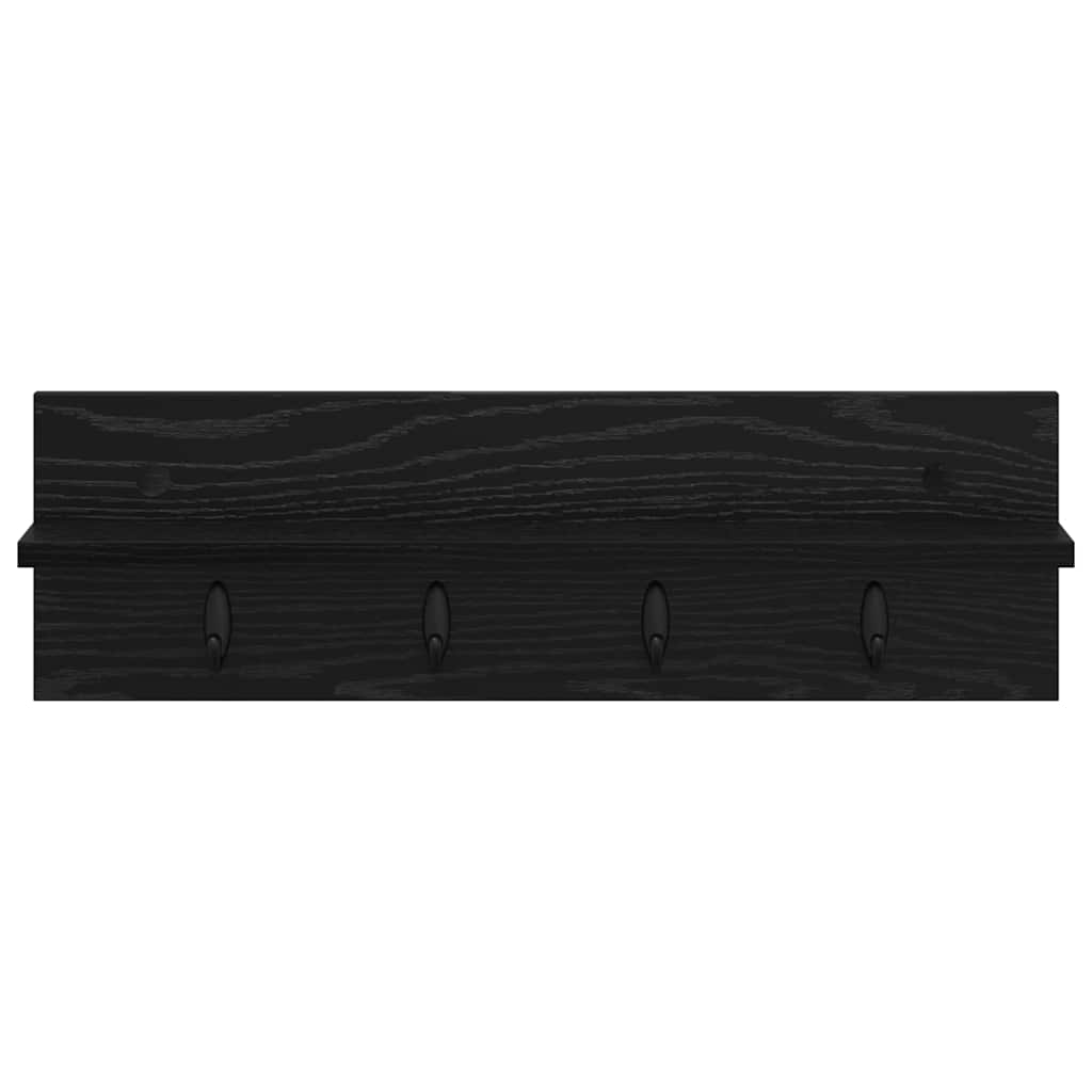 Appendiabiti a muro Rovere Nero 60 x 10,5 x 18 cm | homemem39