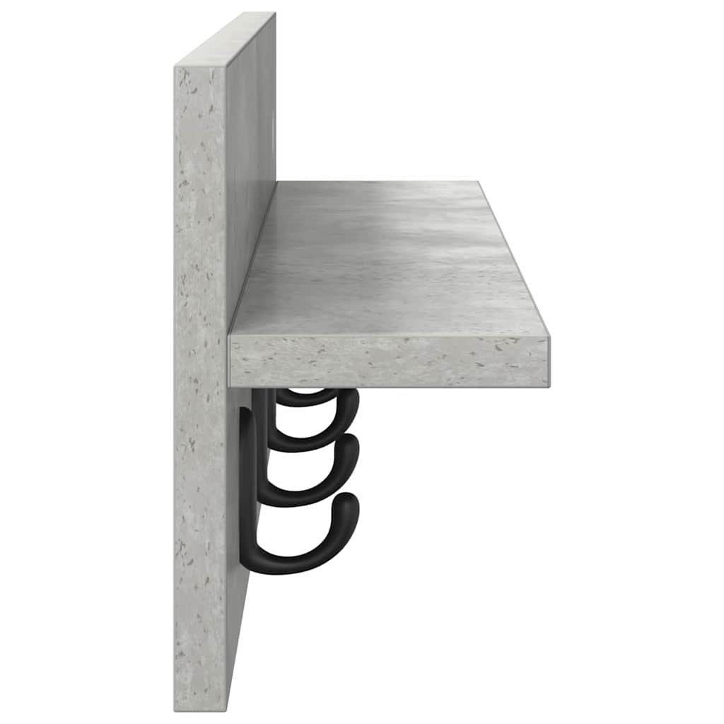 Appendiabiti a muro Grigio cemento 60 x 10,5 x 18 cm | homemem39