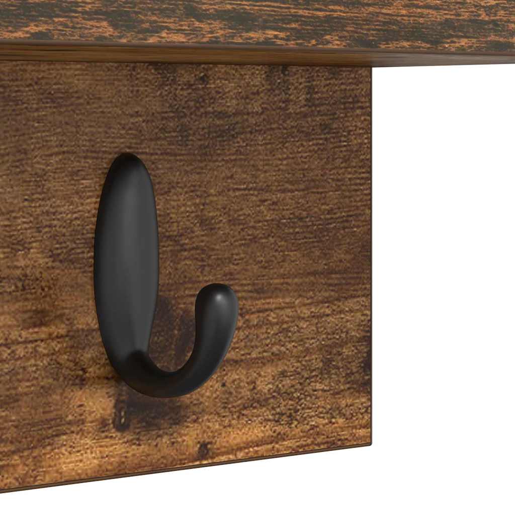 Appendiabiti a muro Rovere fumo 60 x 10.5 x 18 cm