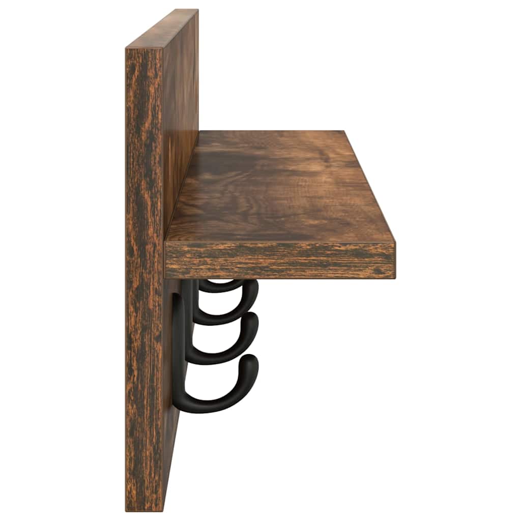 Appendiabiti a muro Rovere fumo 60 x 10.5 x 18 cm