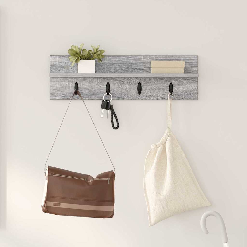 Appendiabiti a muro Grigio Sonoma 60 x 10,5 x 18 cm | homemem39