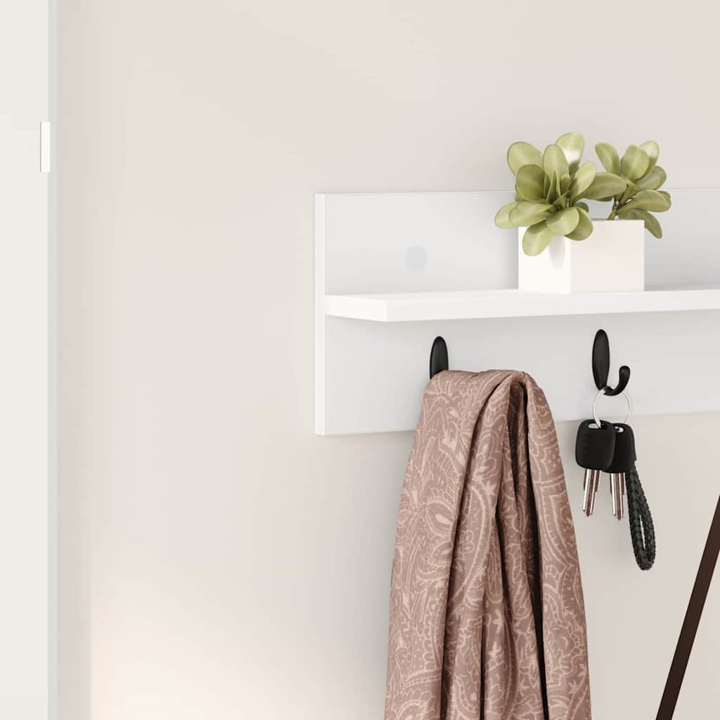 Appendiabiti a muro Bianco 80 x 10,5 x 18 cm Legno multistrato | homemem39