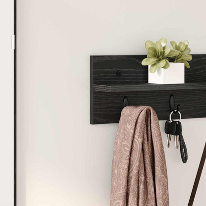 Appendiabiti a muro Rovere Nero 80 x 10,5 x 18 cm | homemem39