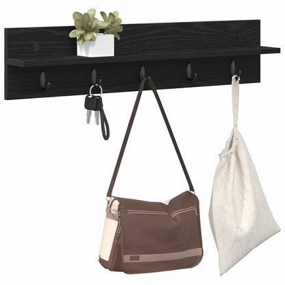 Appendiabiti a muro Rovere Nero 80 x 10,5 x 18 cm | homemem39