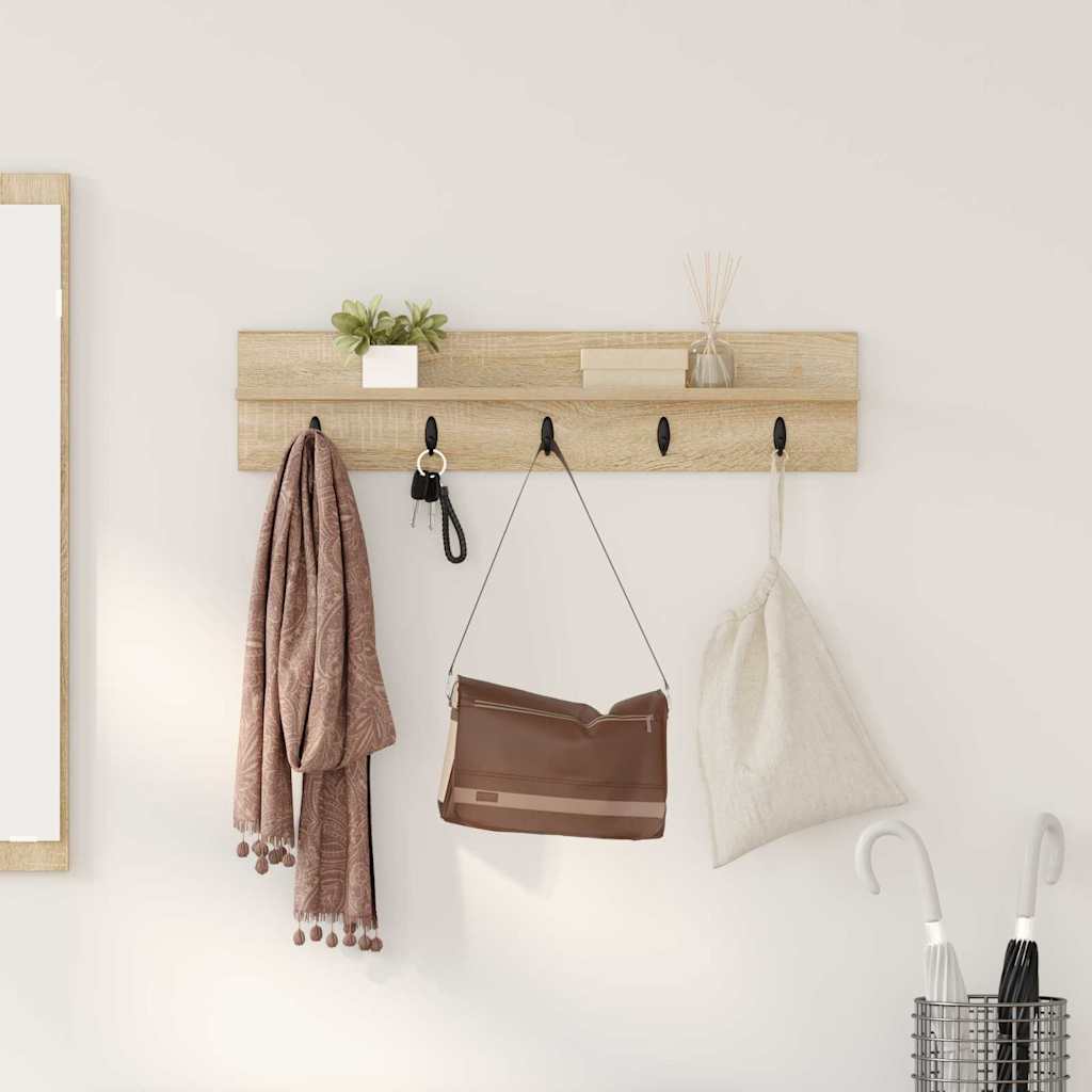 Appendiabiti a muro Rovere Sonoma 80 x 10,5 x 18 cm | homemem39