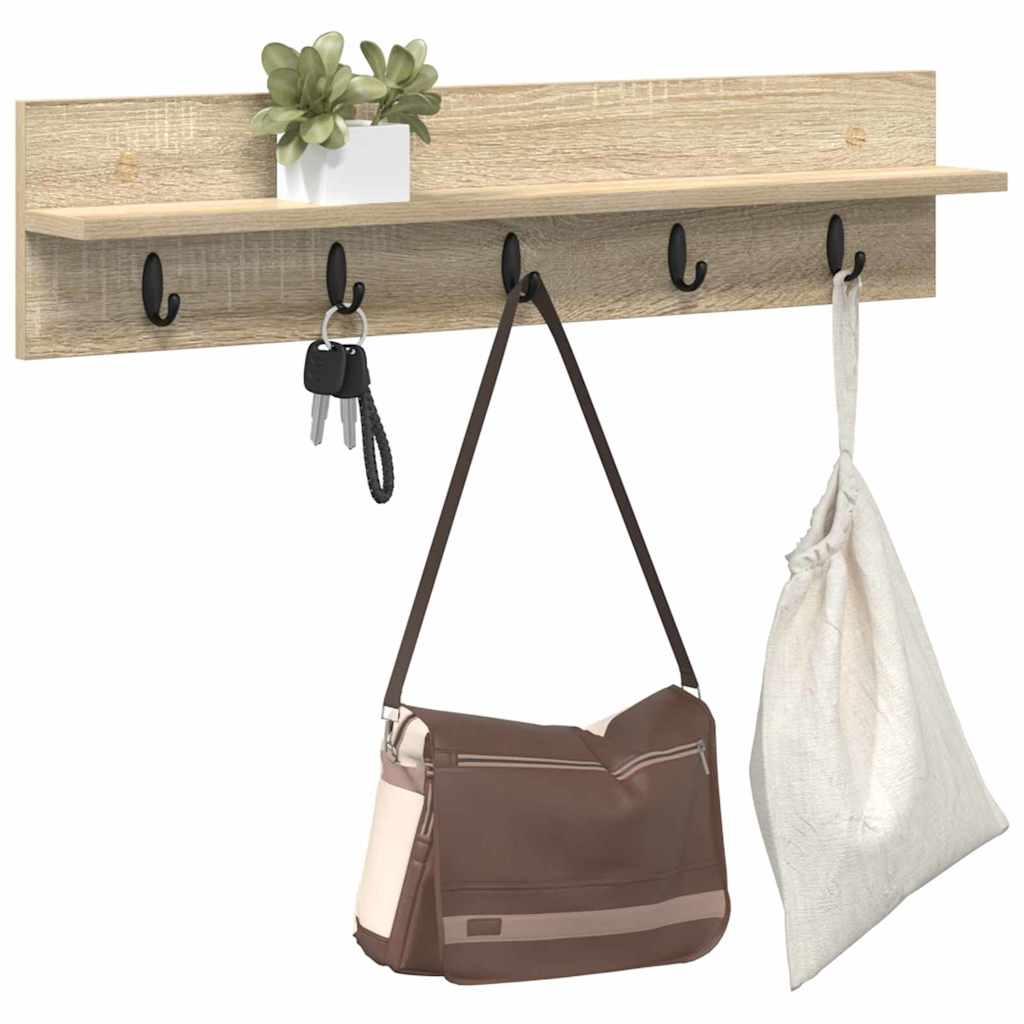 Appendiabiti a muro Rovere Sonoma 80 x 10,5 x 18 cm | homemem39
