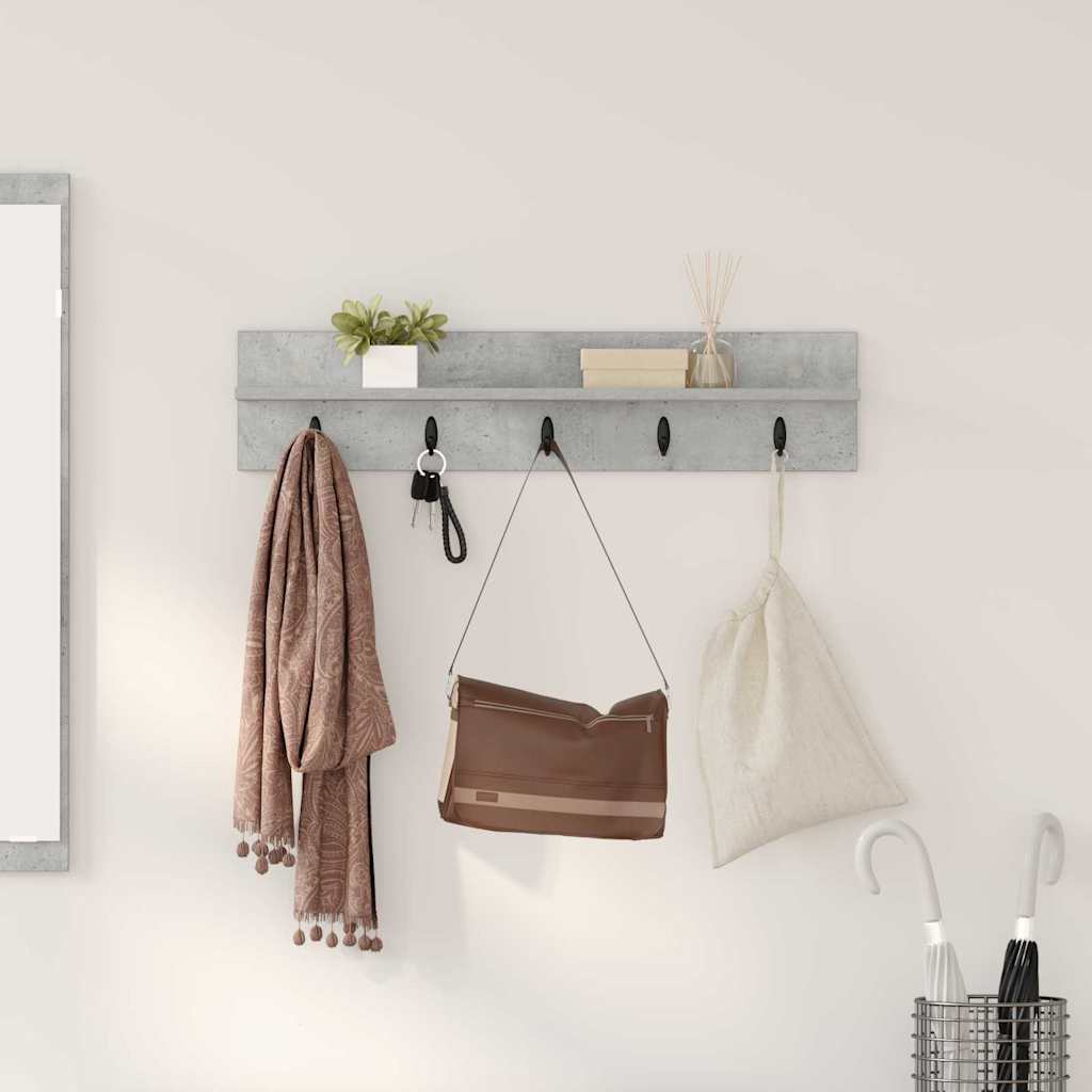 Appendiabiti a muro Grigio cemento 80 x 10,5 x 18 cm | homemem39
