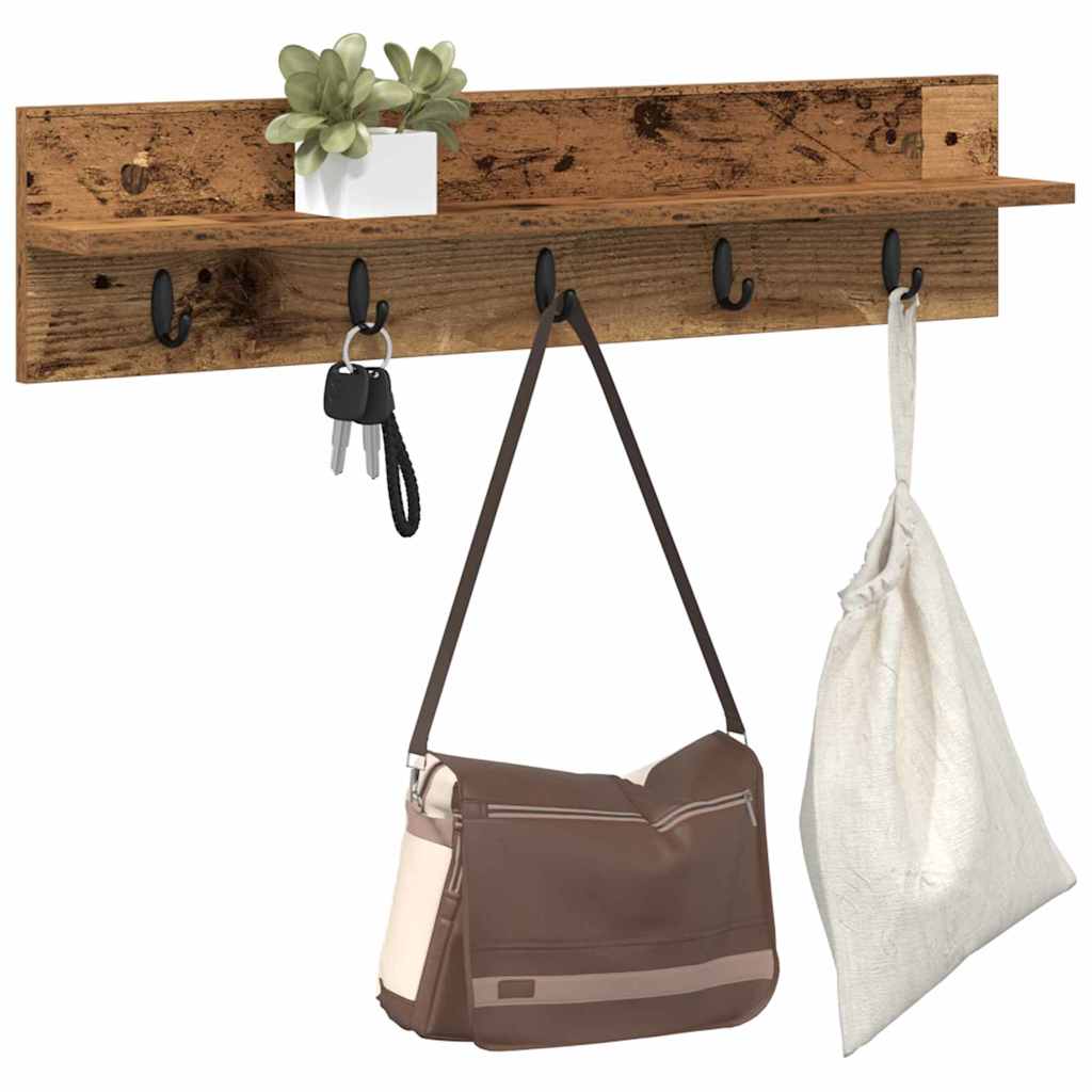 Appendiabiti a muro Legno vecchio 80 x 10,5 x 18 cm | homemem39