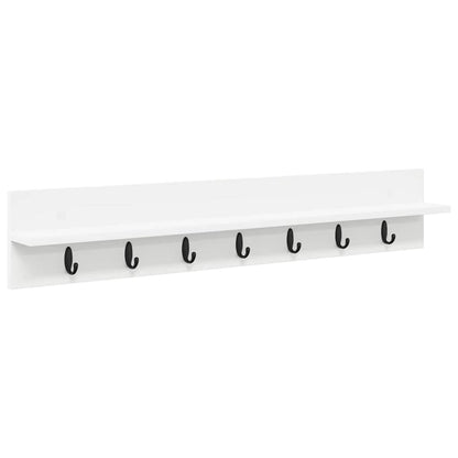 Appendiabiti a muro Bianco 100 x 10,5 x 18 cm Legno multistrato | homemem39