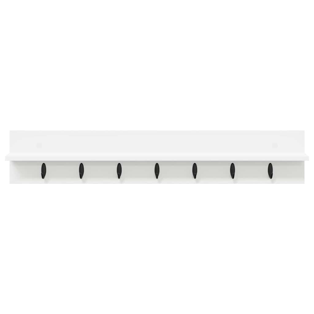 Appendiabiti a muro Bianco 100 x 10,5 x 18 cm Legno multistrato | homemem39