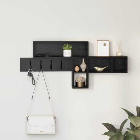 Appendiabiti a muro Rovere Nero 100 x 12 x 43,5 cm | homemem39