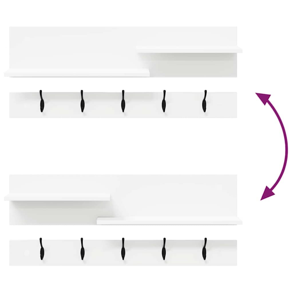 Appendiabiti a muro Bianco 90 x 15 x 36 cm Legno multistrato | homemem39