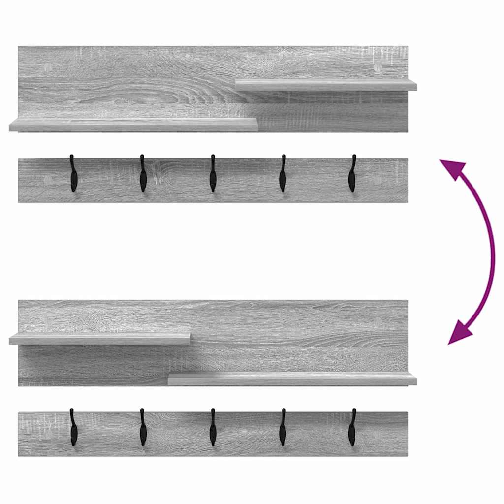 Appendiabiti a muro Grigio sonoma 90 x 15 x 36 cm