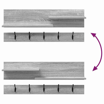 Appendiabiti a muro Grigio sonoma 90 x 15 x 36 cm