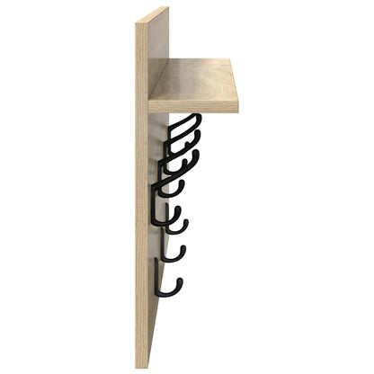 Appendiabiti a muro rovere sonoma 60 x 40 x 12 cm