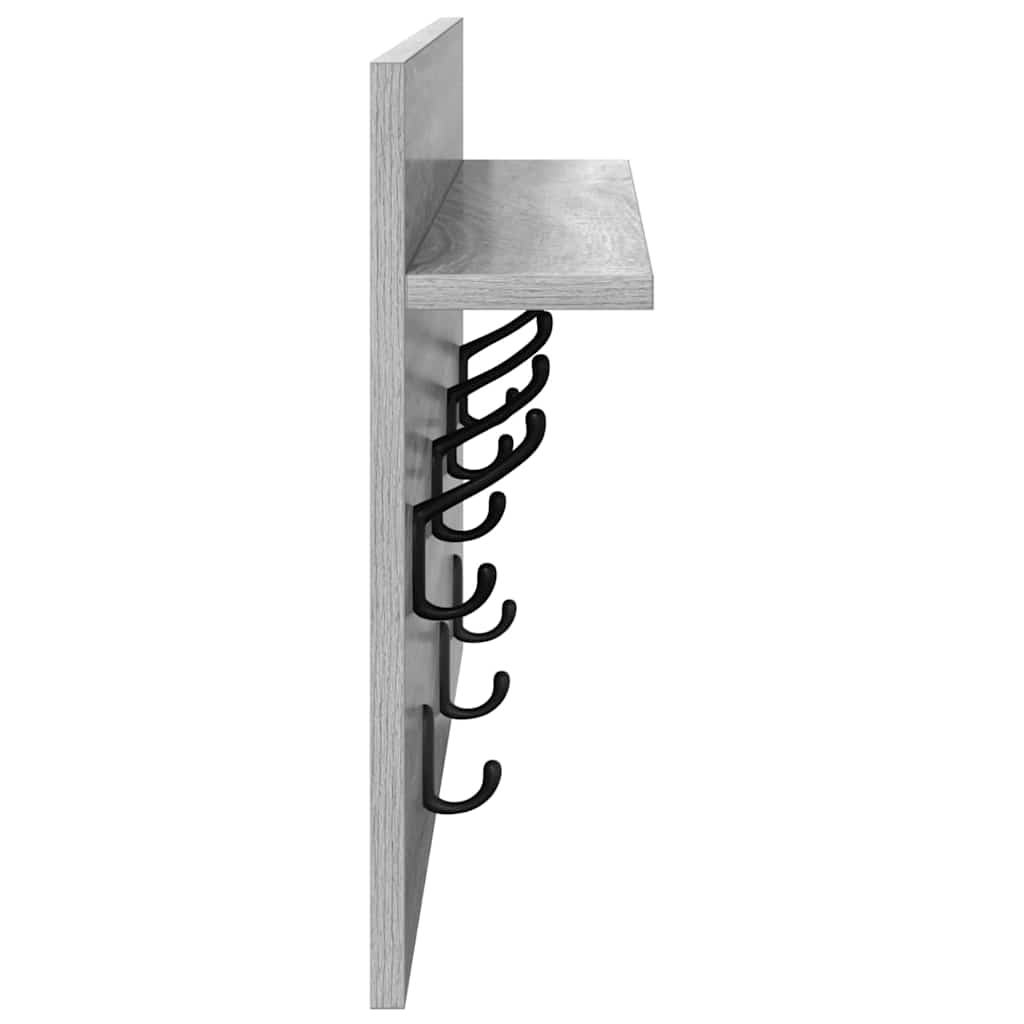 Appendiabiti a muro Grigio Sonoma 60 x 40 x 12 cm
