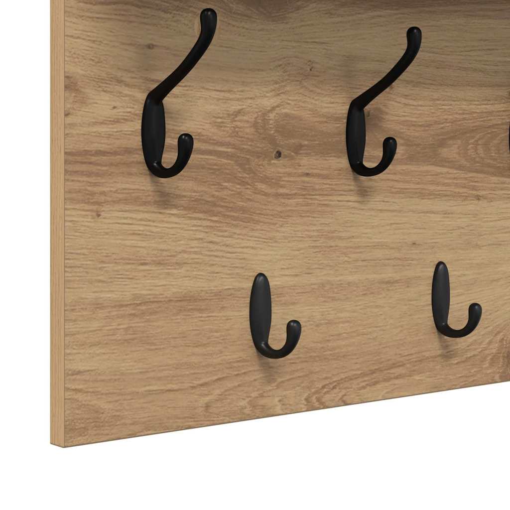Appendiabiti a muro A parete Rovere artigianale 60 x 40 x 12 cm | homemem39