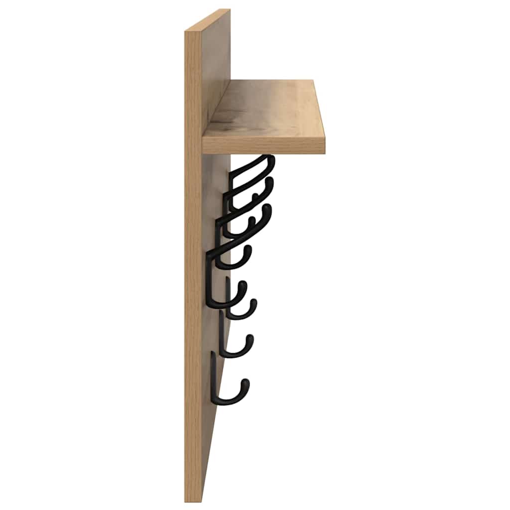 Appendiabiti a muro A parete Rovere artigianale 60 x 40 x 12 cm | homemem39