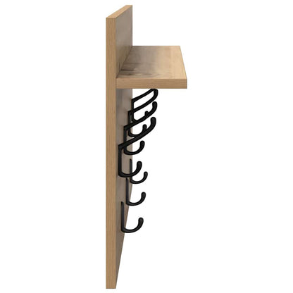 Appendiabiti a muro A parete Rovere artigianale 60 x 40 x 12 cm | homemem39
