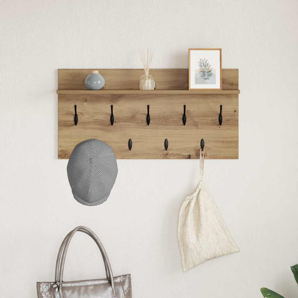 Appendiabiti a muro A parete Rovere artigianale 80 x 40 x 12 cm | homemem39