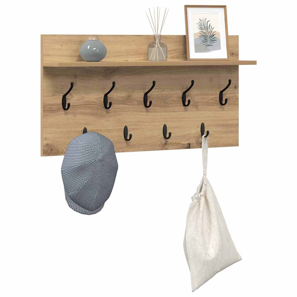 Appendiabiti a muro A parete Rovere artigianale 80 x 40 x 12 cm | homemem39