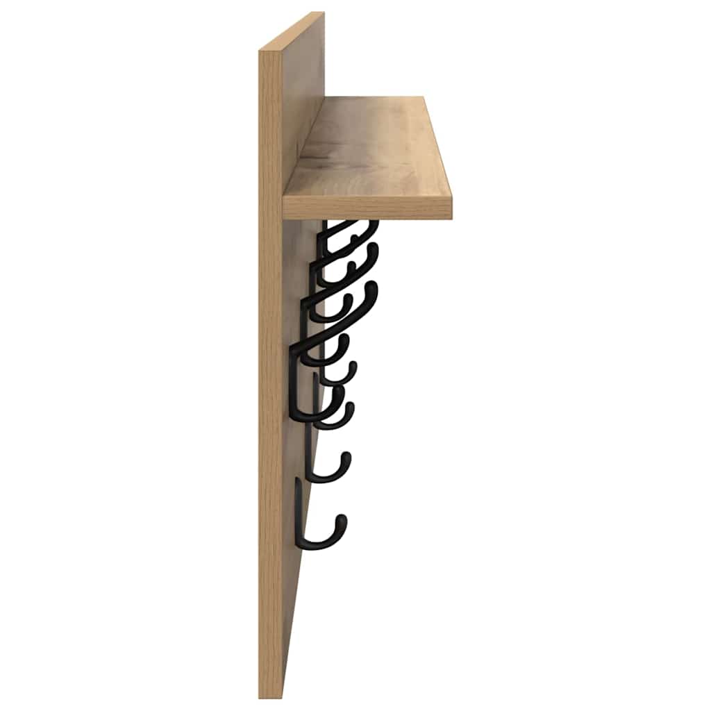 Appendiabiti a muro A parete Rovere artigianale 80 x 40 x 12 cm | homemem39