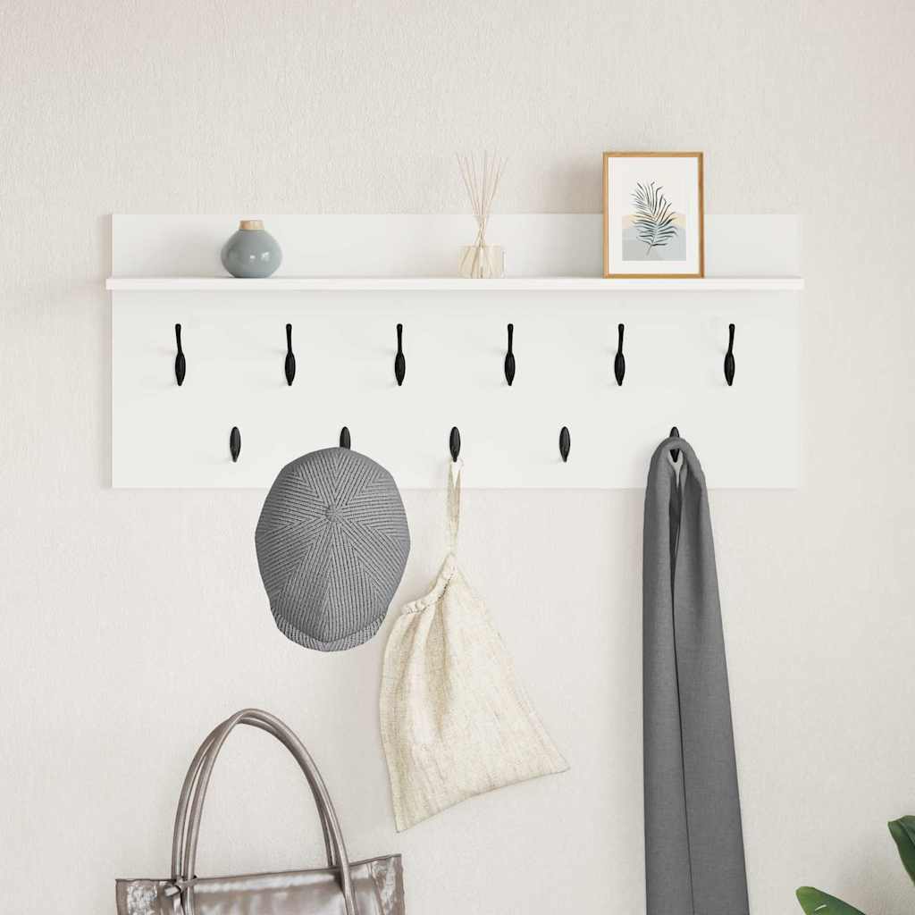 Appendiabiti a muro Bianco 100 x 40 x 12 cm Legno multistrato | homemem39