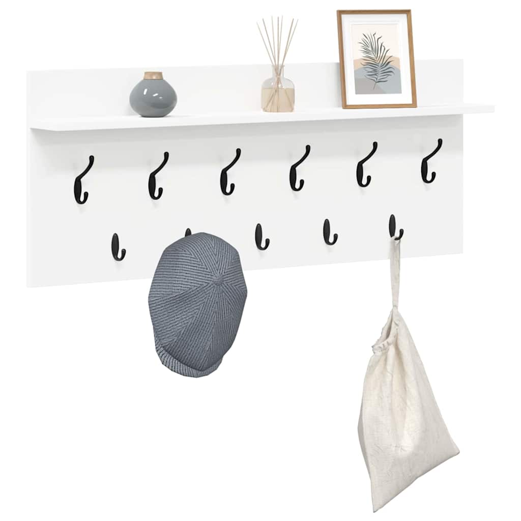 Appendiabiti a muro Bianco 100 x 40 x 12 cm Legno multistrato | homemem39