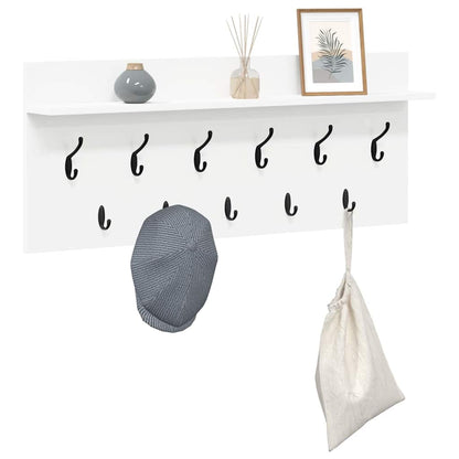 Appendiabiti a muro Bianco 100 x 40 x 12 cm Legno multistrato | homemem39