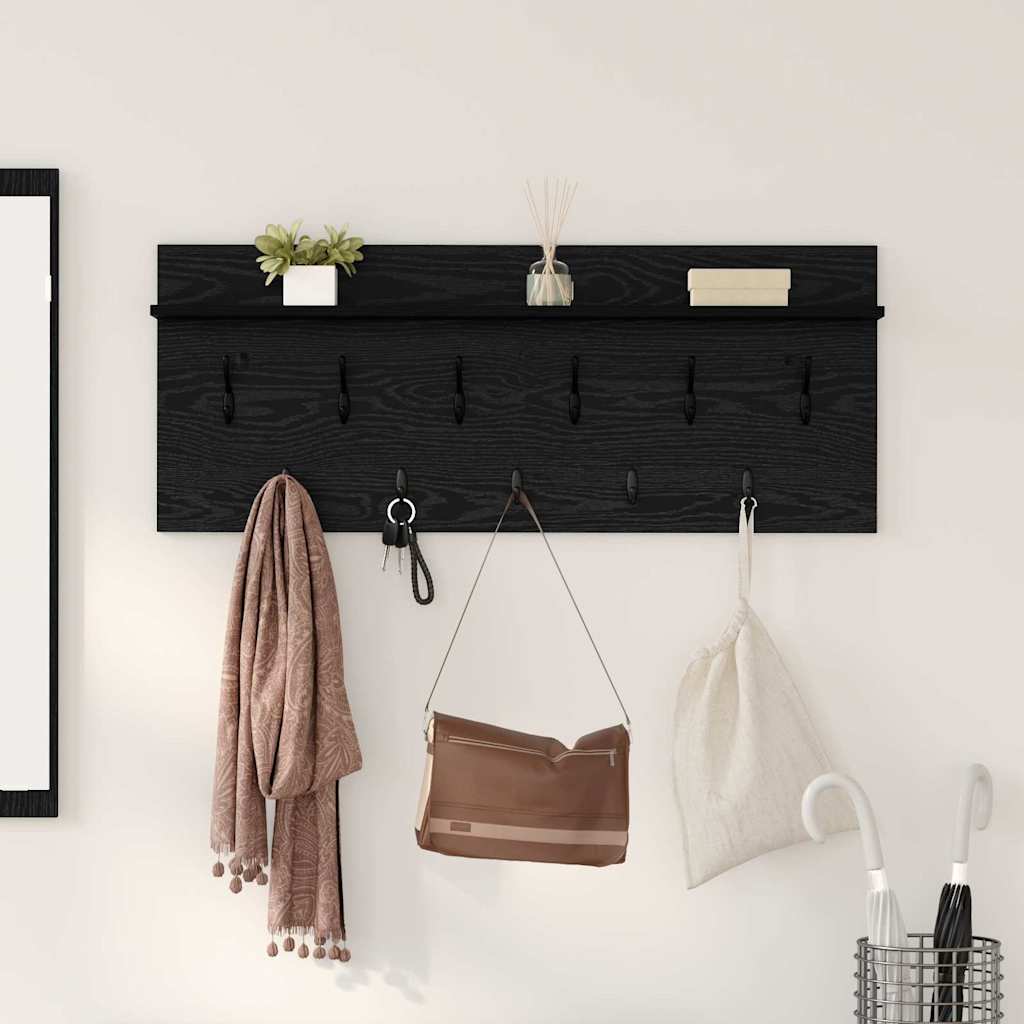 Appendiabiti a muro Rovere Nero 100 x 40 x 12 cm | homemem39