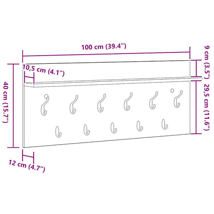 Appendiabiti a muro rovere sonoma Legno multistrato