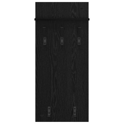 Appendiabiti a muro con lo scaffale Rovere Nero 40 x 10 x 90 cm