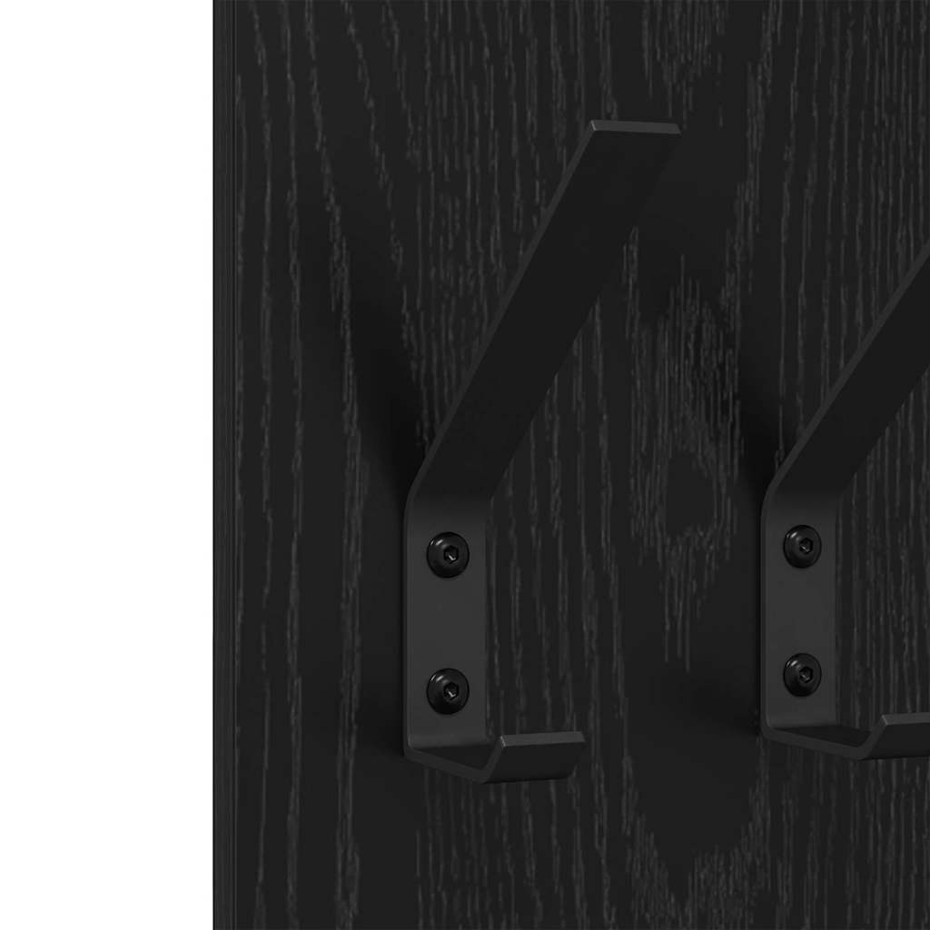 Appendiabiti a muro Rovere nero 20 x 1.5 x 100 cm