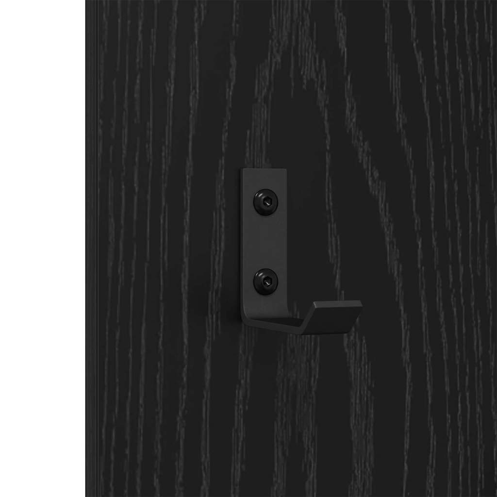 Appendiabiti a muro Rovere nero 30 x 1.5 x 80 cm