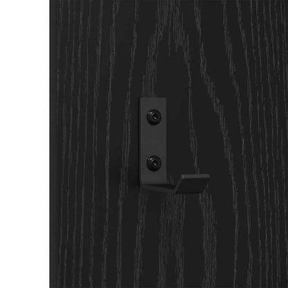 Appendiabiti a muro Rovere nero 30 x 1.5 x 80 cm