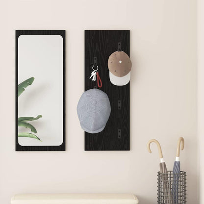 Appendiabiti a muro Rovere nero 30 x 1.5 x 80 cm
