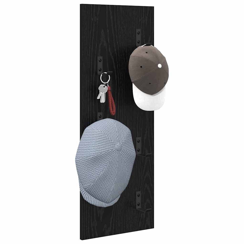 Appendiabiti a muro Rovere nero 30 x 1.5 x 80 cm