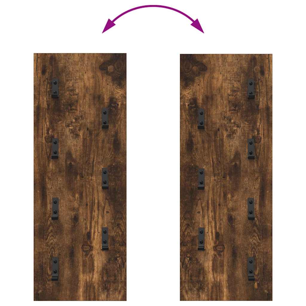 Appendiabiti a muro Rovere fumo 30 x 1.5 x 80 cm