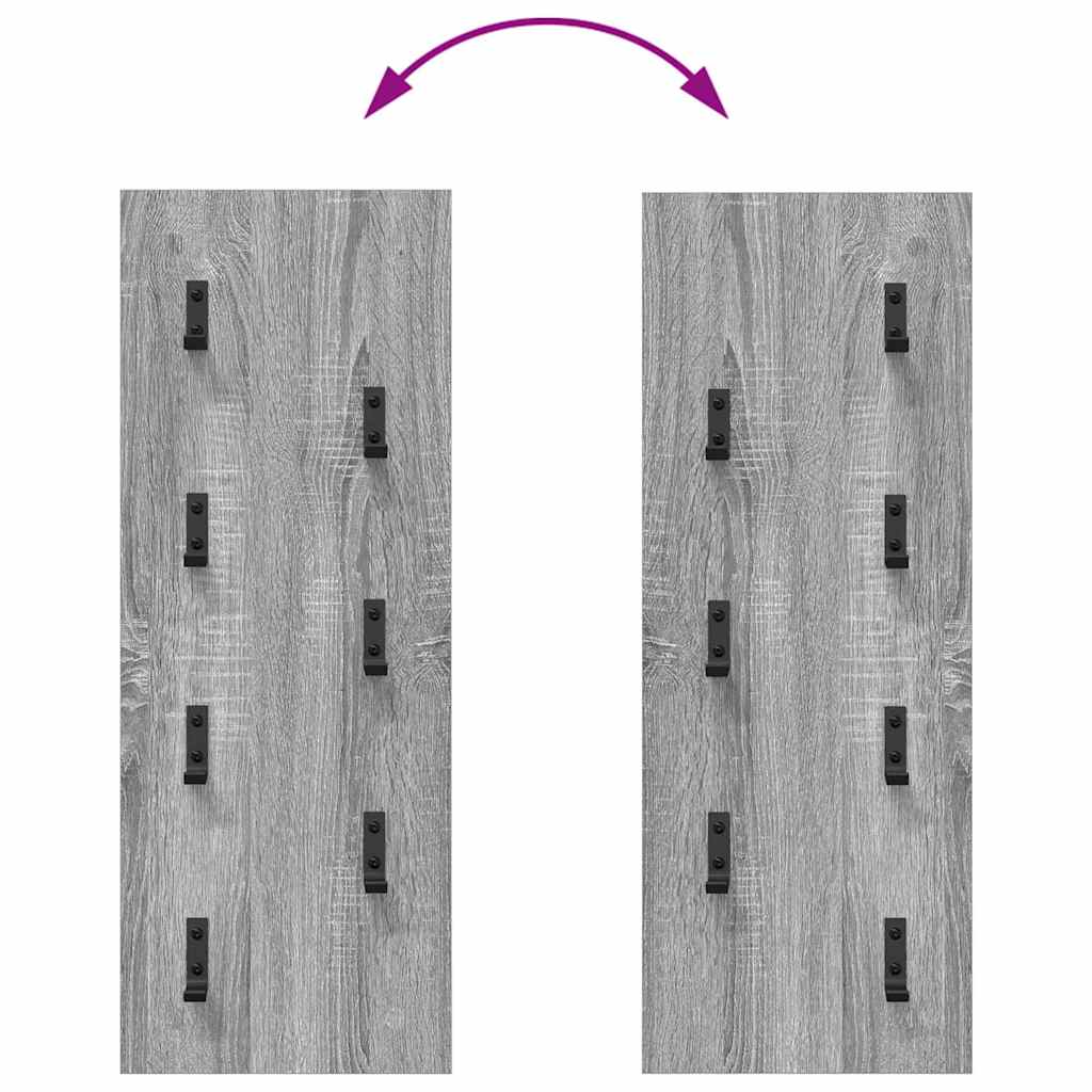 Appendiabiti a muro Grigio sonoma 30 x 1.5 x 80 cm