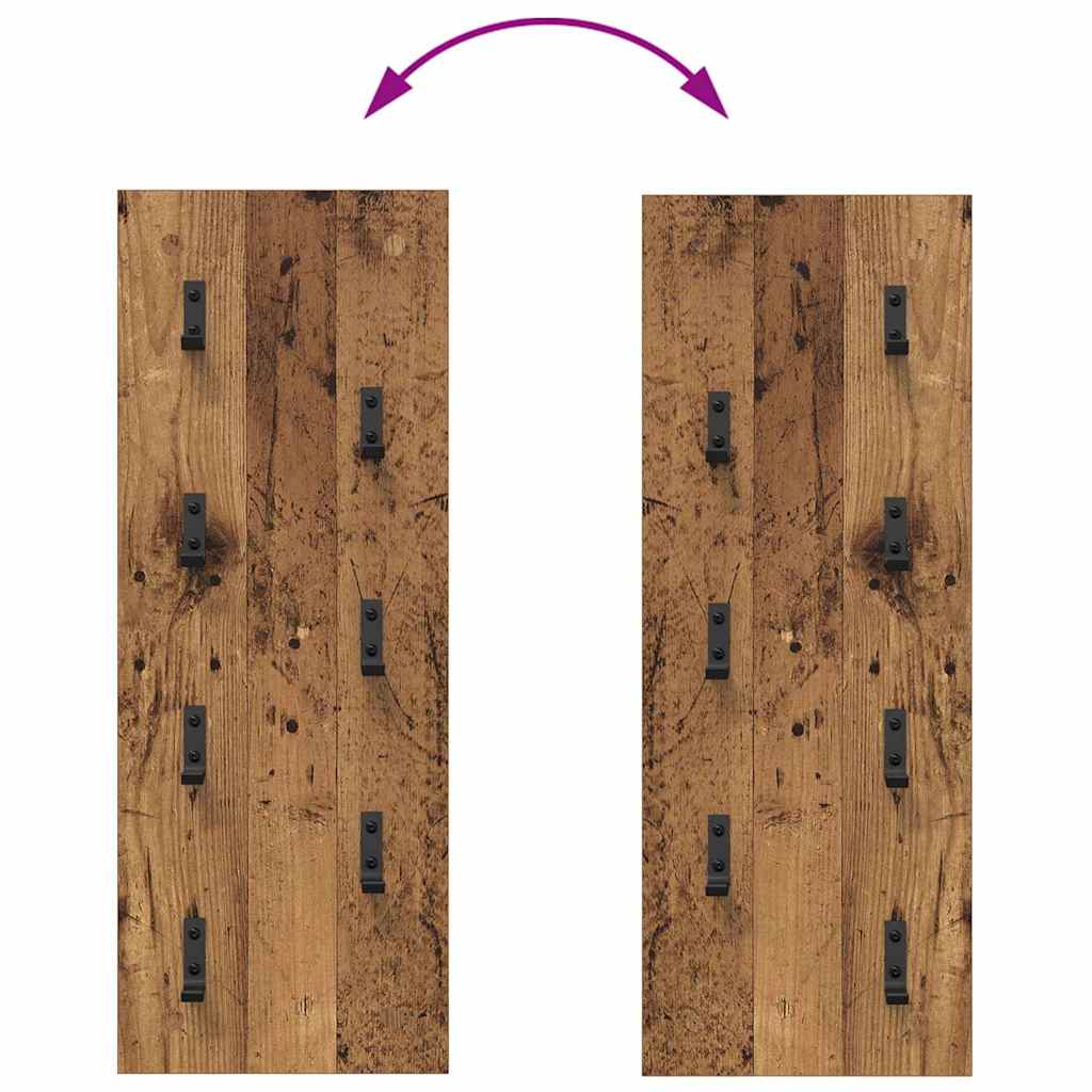 Appendiabiti a muro Legno vecchio 30 x 1.5 x 80 cm