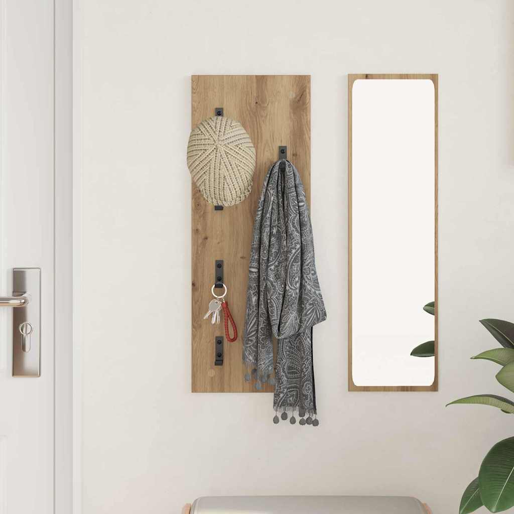 Appendiabiti a muro Rovere artigianale 30 x 1,5 x 80 cm | homemem39