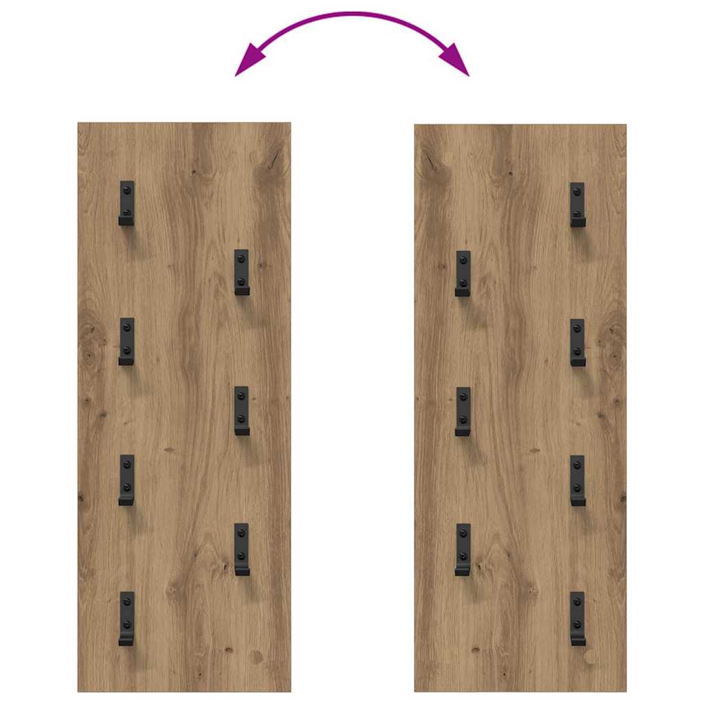 Appendiabiti a muro Rovere artigianale 30 x 1,5 x 80 cm | homemem39